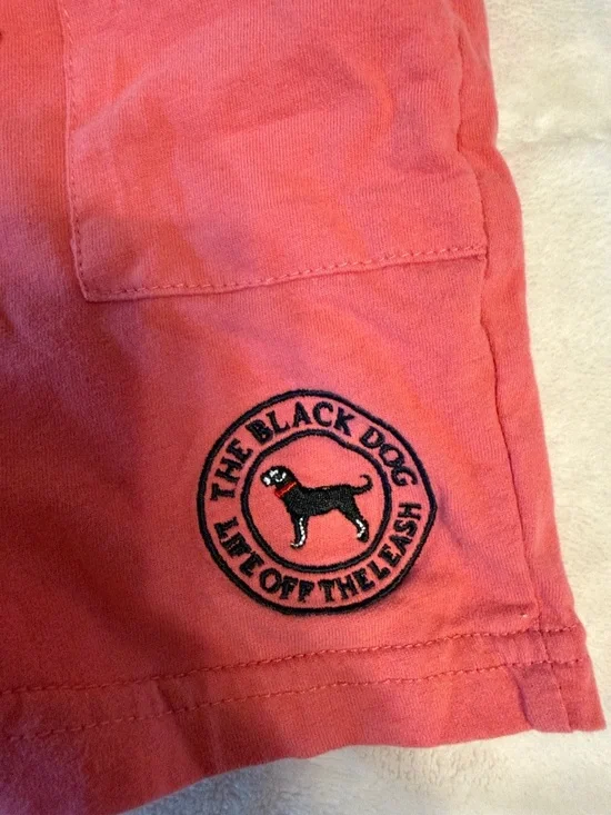 The Black Dog Kids Coral-Red Elastic Waist Shorts NWOT - Picture 2 of 4